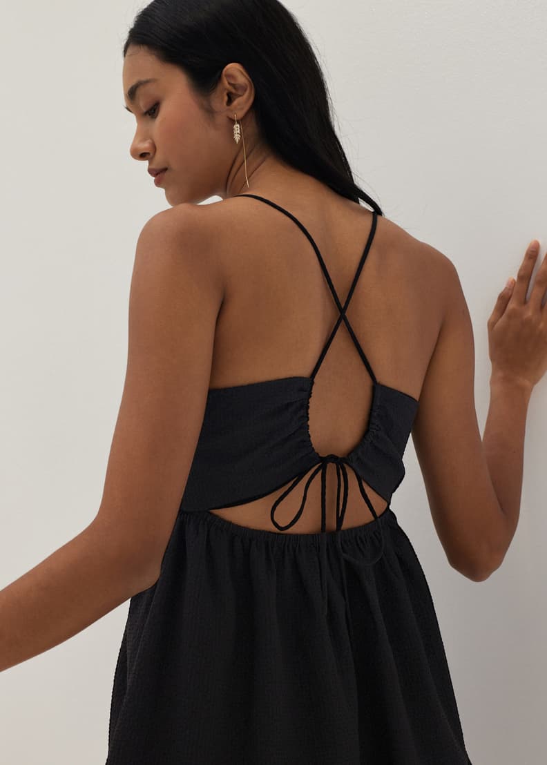 Backless babydoll shop dress
