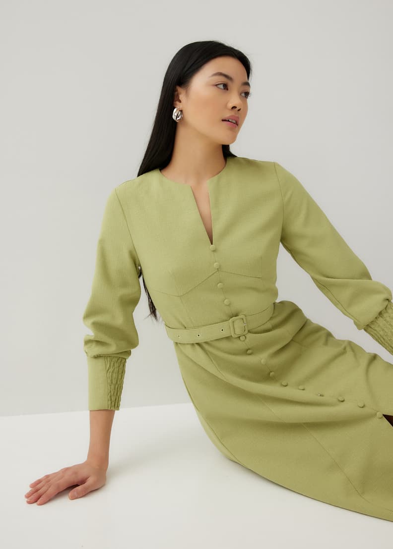 Casual fit and hot sale flare dress with sleeves