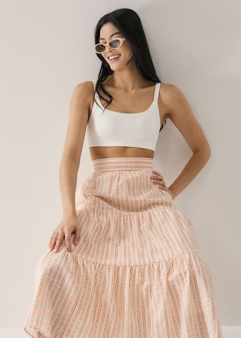 Striped 2025 tiered skirt
