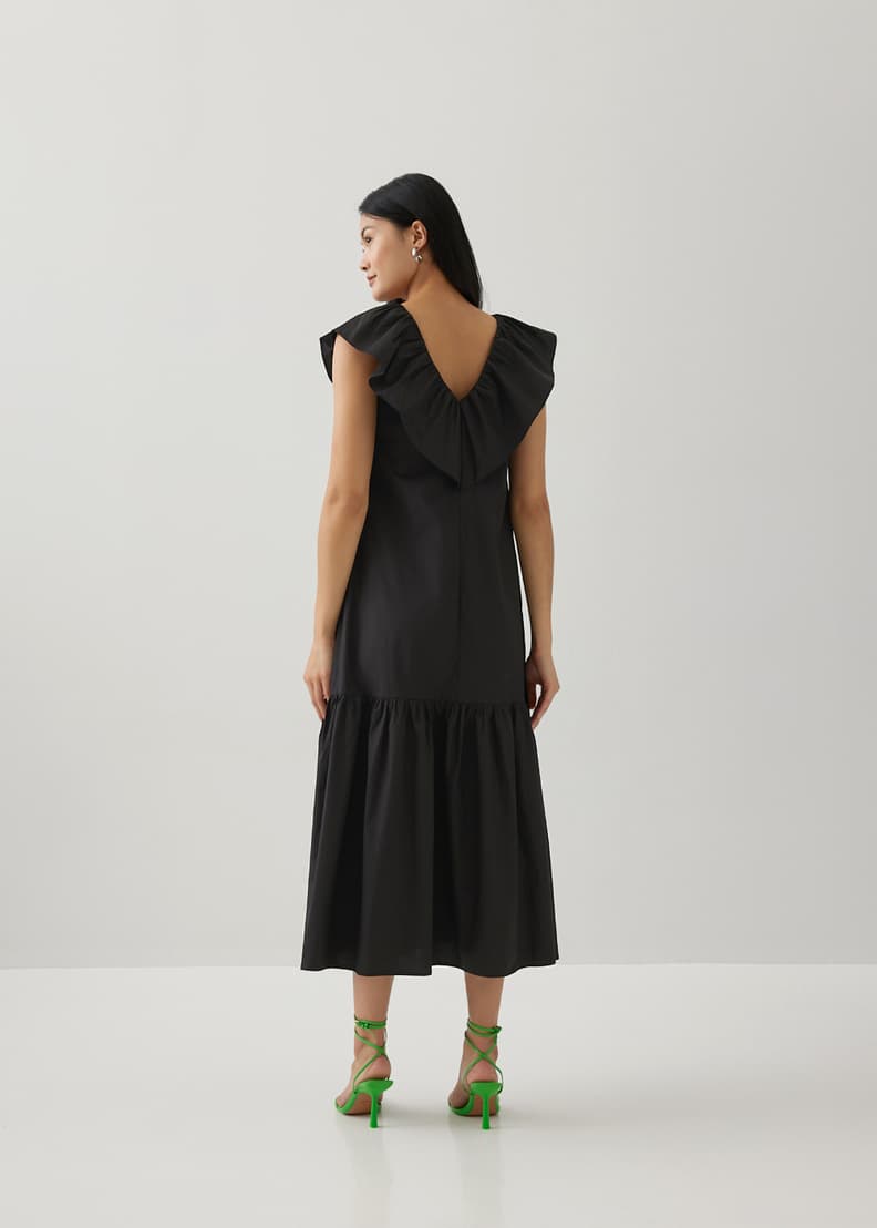 Grey ruffle dress online