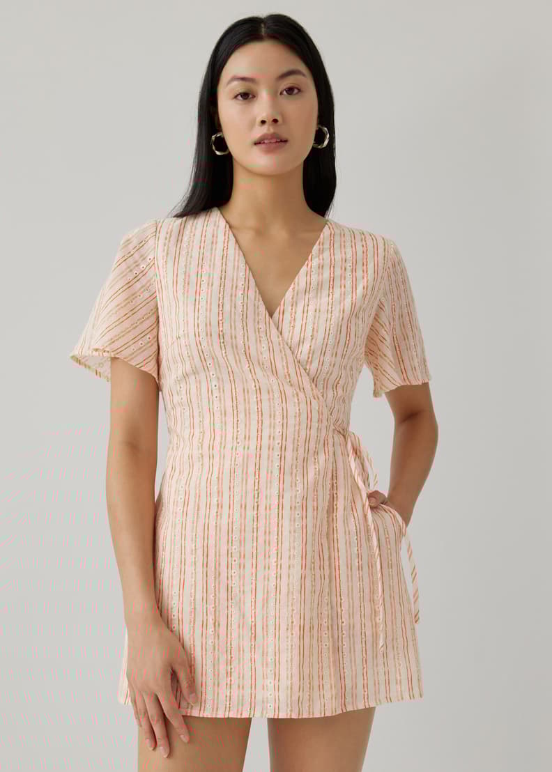 Striped romper dress clearance