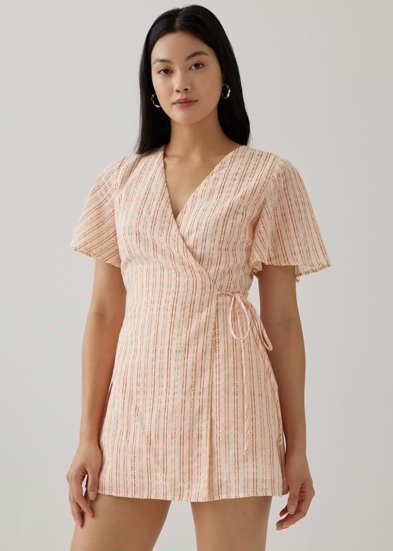 Striped deals romper dress