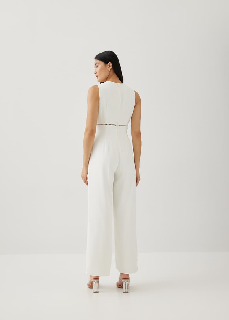 White wide leg overalls store