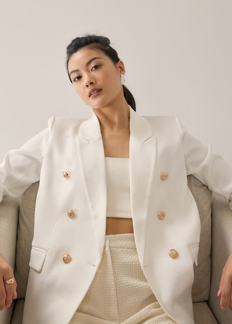 White best sale tailored blazer