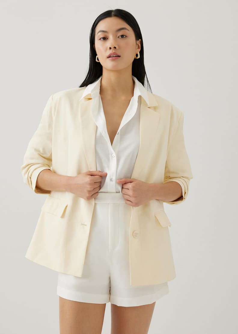 Buy Silvia Tailored Linen Blazer Love Bonito Singapore Shop