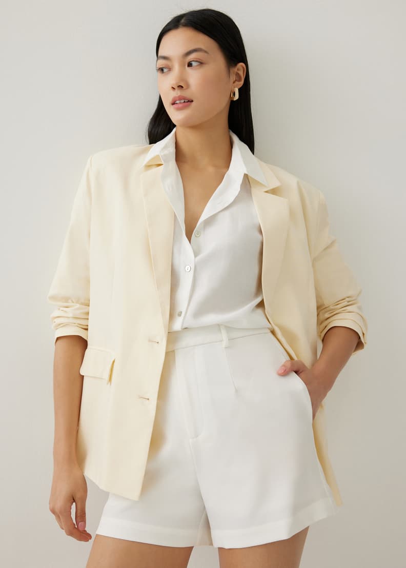 Ivory linen blazer cheap