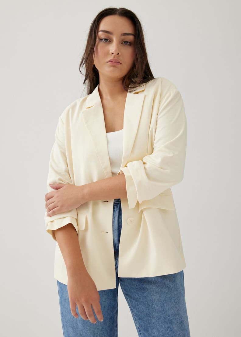 Casual linen blazer womens cheap