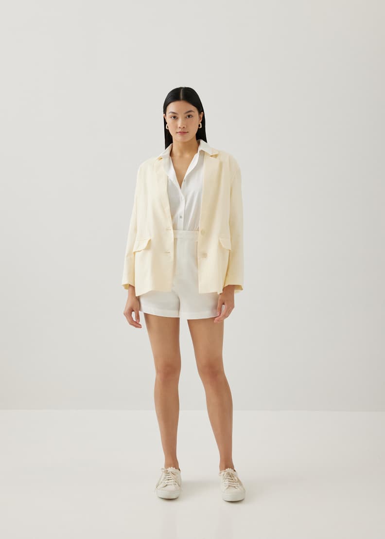 Linen blazer best sale and shorts set