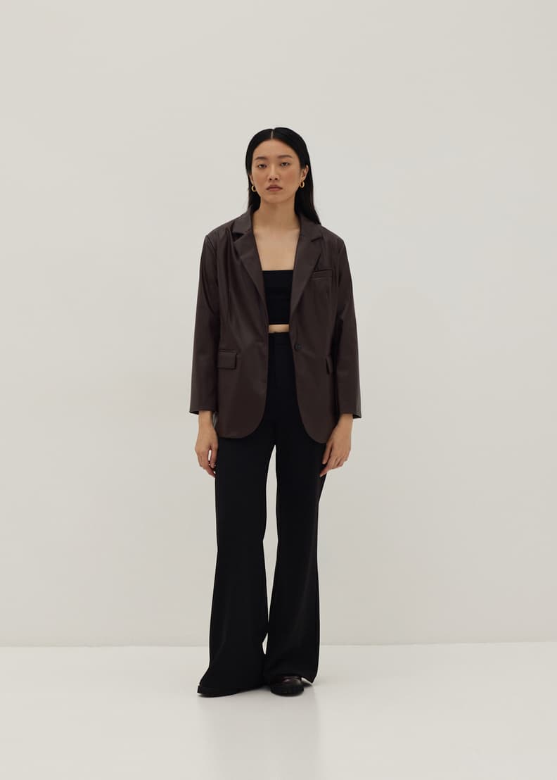 Faux on sale leather blazer