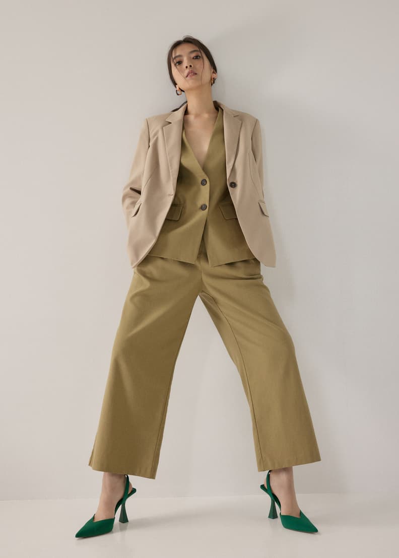Linen straight top pants