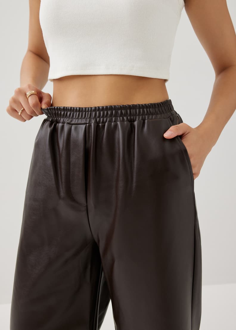 Pu trousers new arrivals high waisted