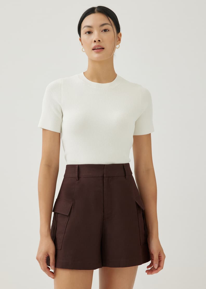 White cargo hotsell shorts womens