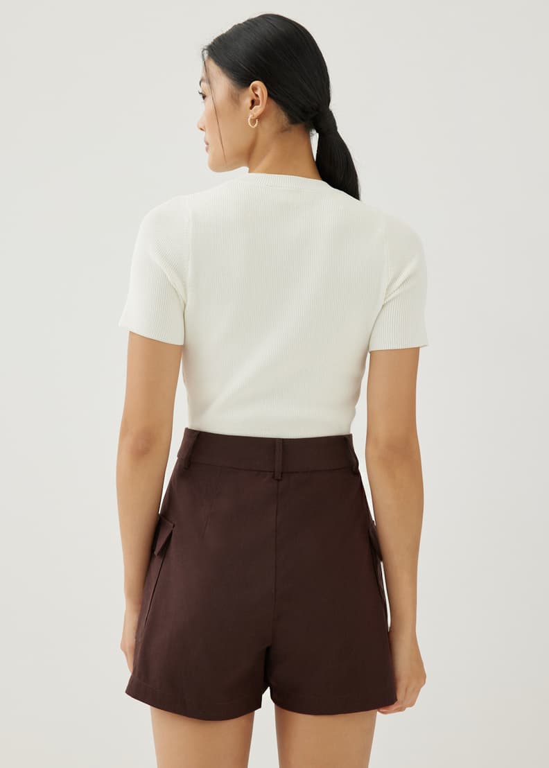 Womens linen cargo bermuda shorts clearance