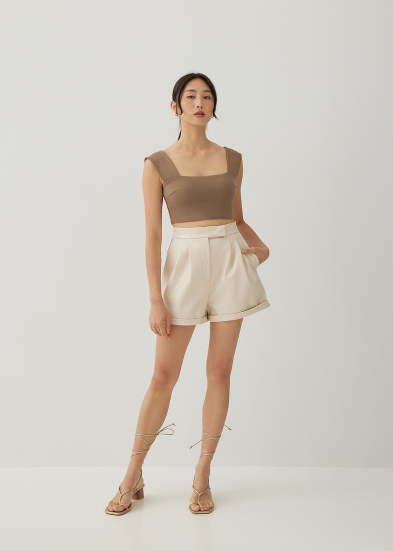 Faux leather cheap shorts h&m