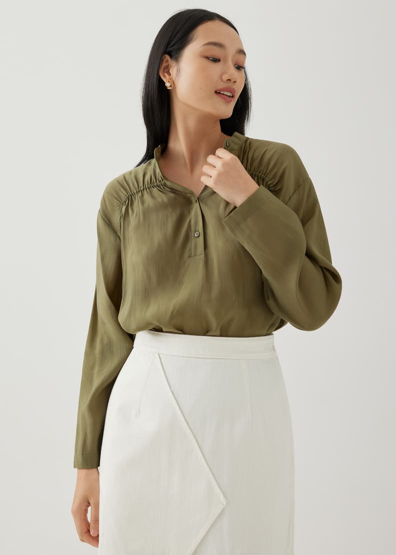 Chinese collar cheap blouse online