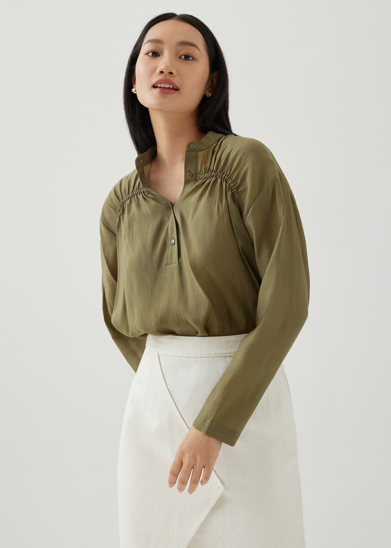 Chinese collar blouse online sale