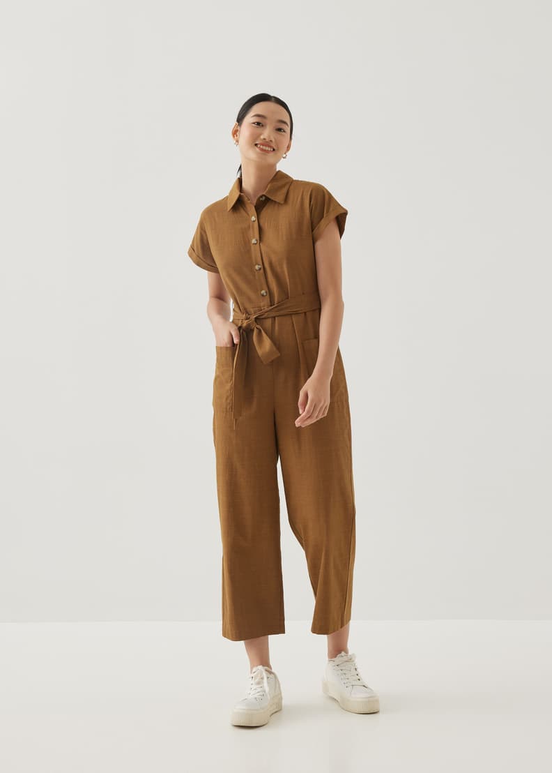 Ciely Cotton Straight Leg Maxi Jumpsuit Love Bonito US