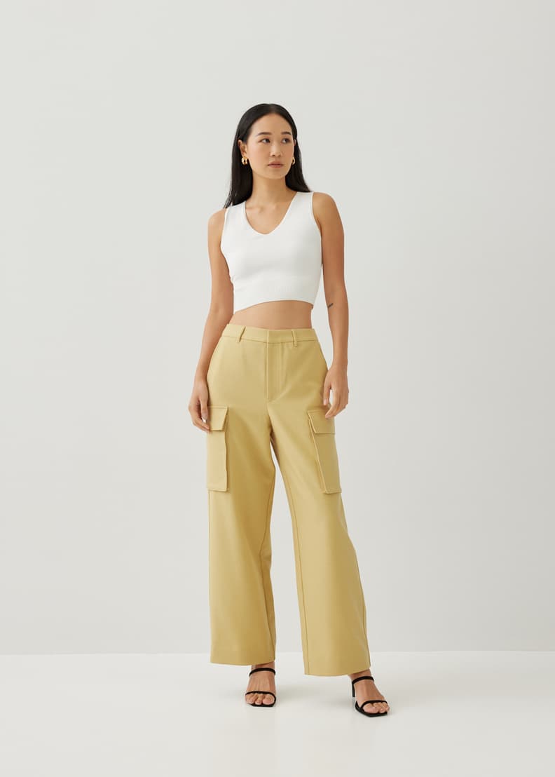Womens high best sale waisted cargo trousers