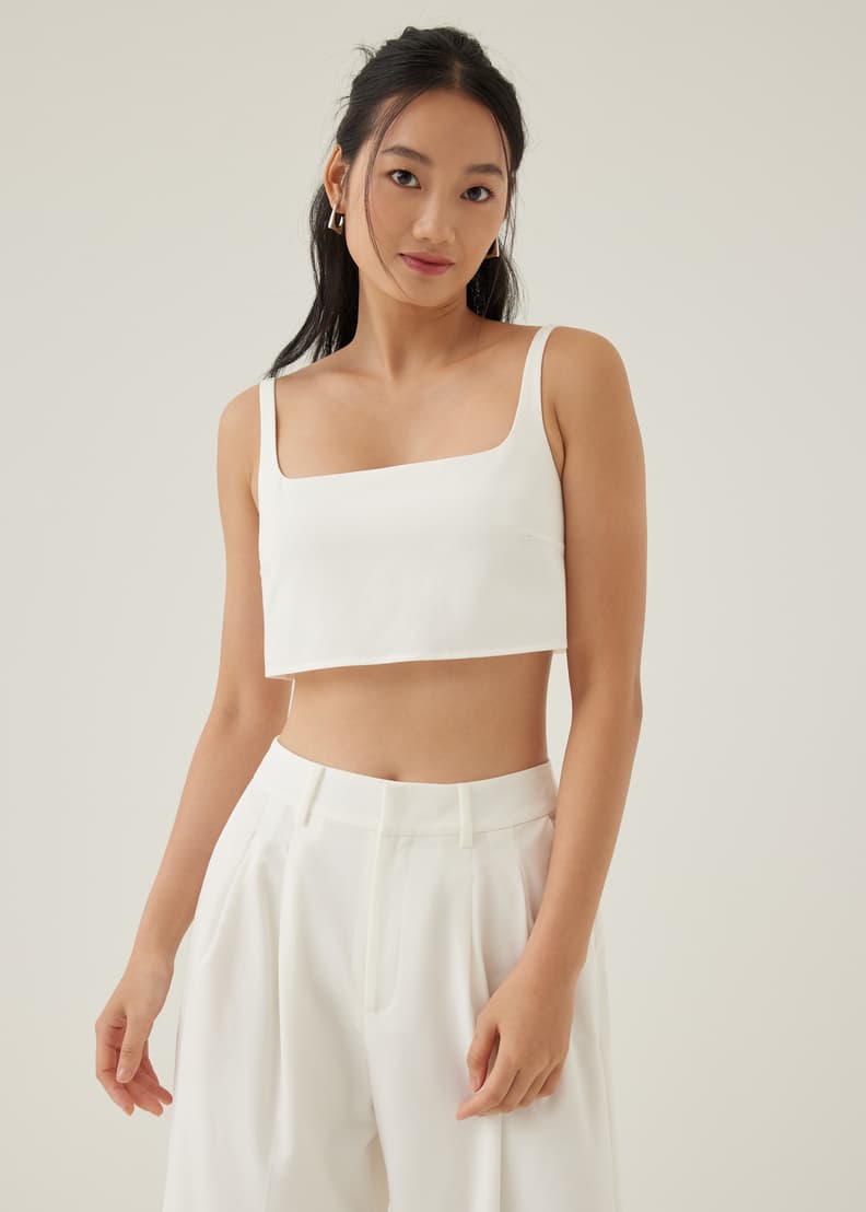 Padded crop hot sale tops