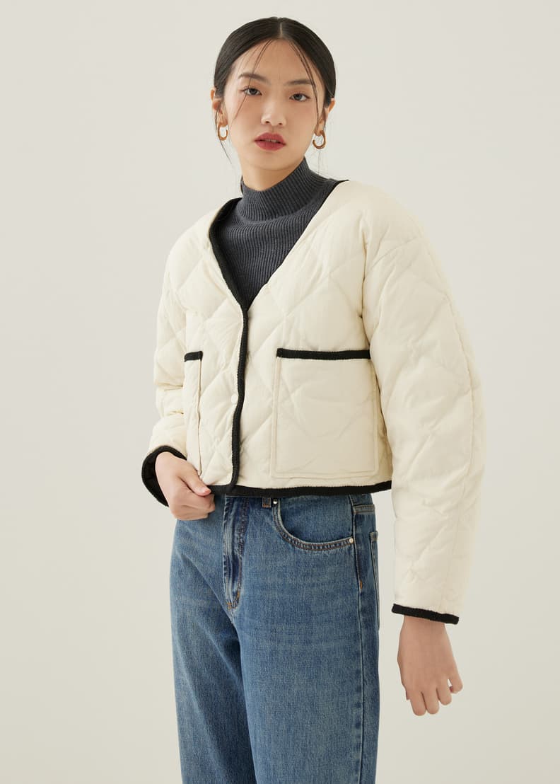 Puffer on sale denim jacket