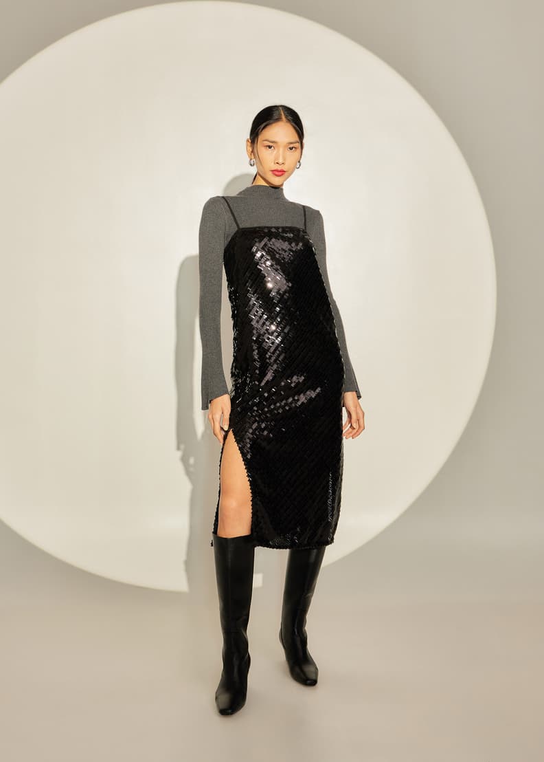 Buy Carter Sequin Column Midi Dress Love Bonito Singapore