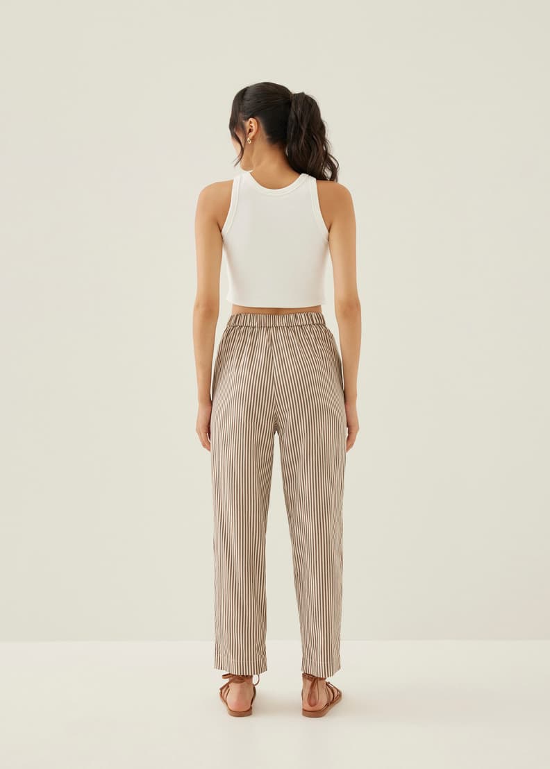 Waist best sale striped pants