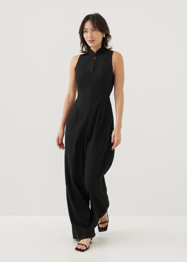 Mandarin collar sale jumpsuit
