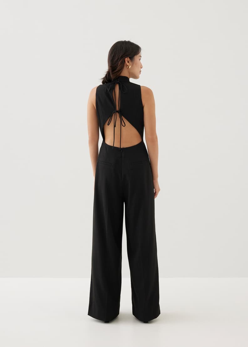 Mina Padded Tweed Mandarin Collar Jumpsuit | Love, Bonito US