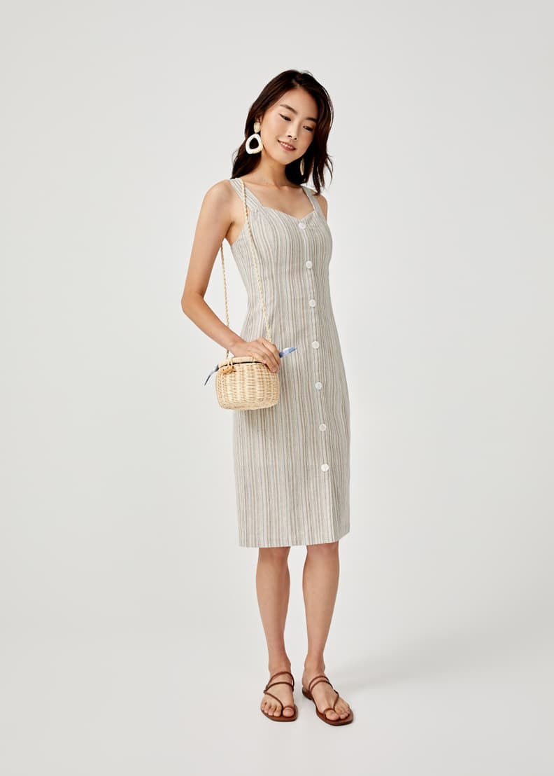 Buy Narelle Sweetheart Button Down Dress @ Love, Bonito Singapore, Shop  Women's Fashion Online