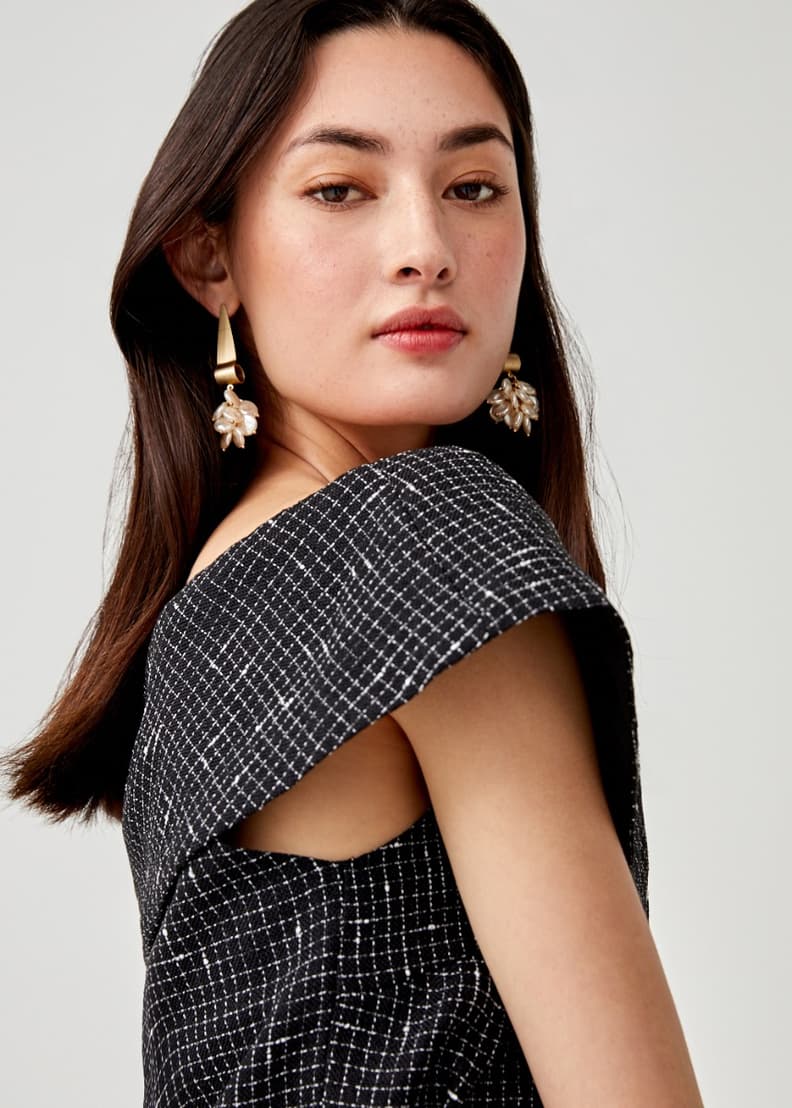Elynne Tweed Off Shoulder Top | Love, Bonito SG
