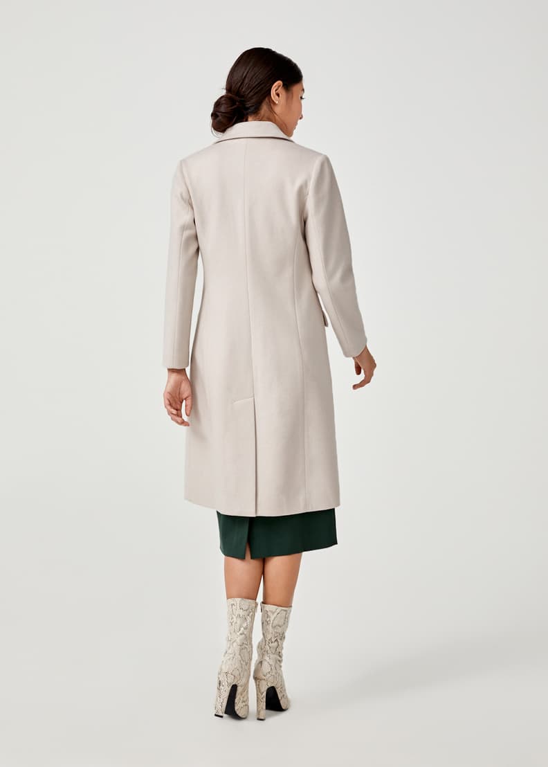 Longline wool top blend coat