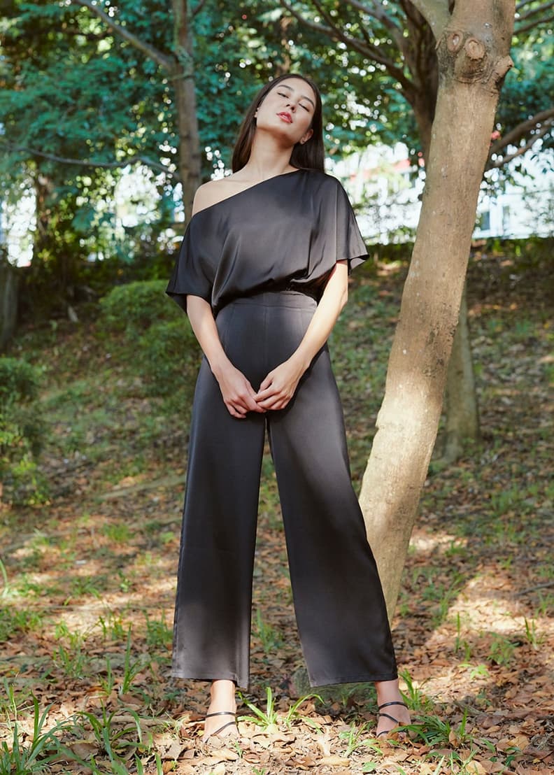 Cold shoulder wide leg jumpsuit clearance