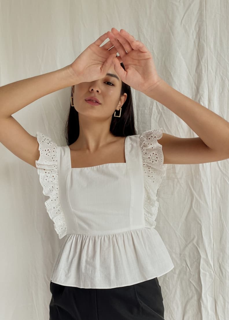 Frill store peplum top