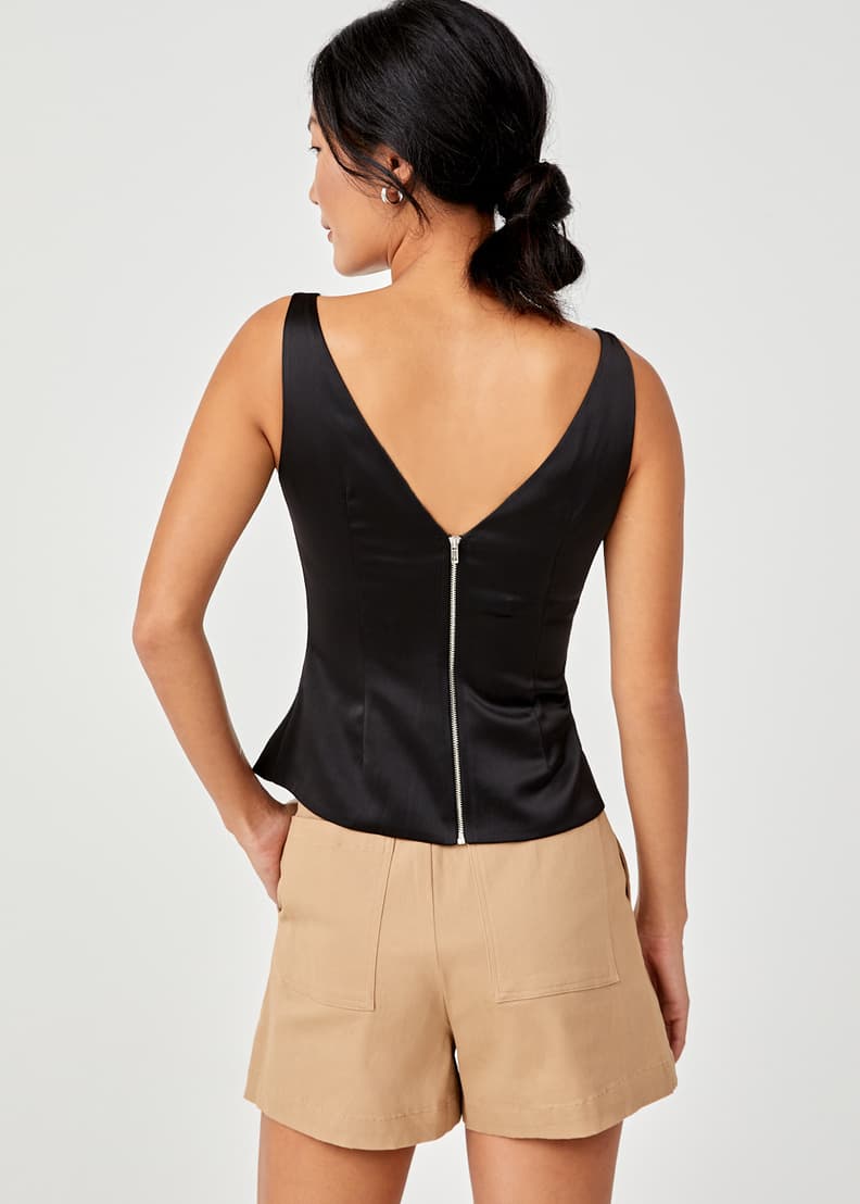 Buy Adalyn Satin Lace Trim Camisole Top @ Love, Bonito Singapore | Shop  Women's Fashion Online | Love, Bonito SG