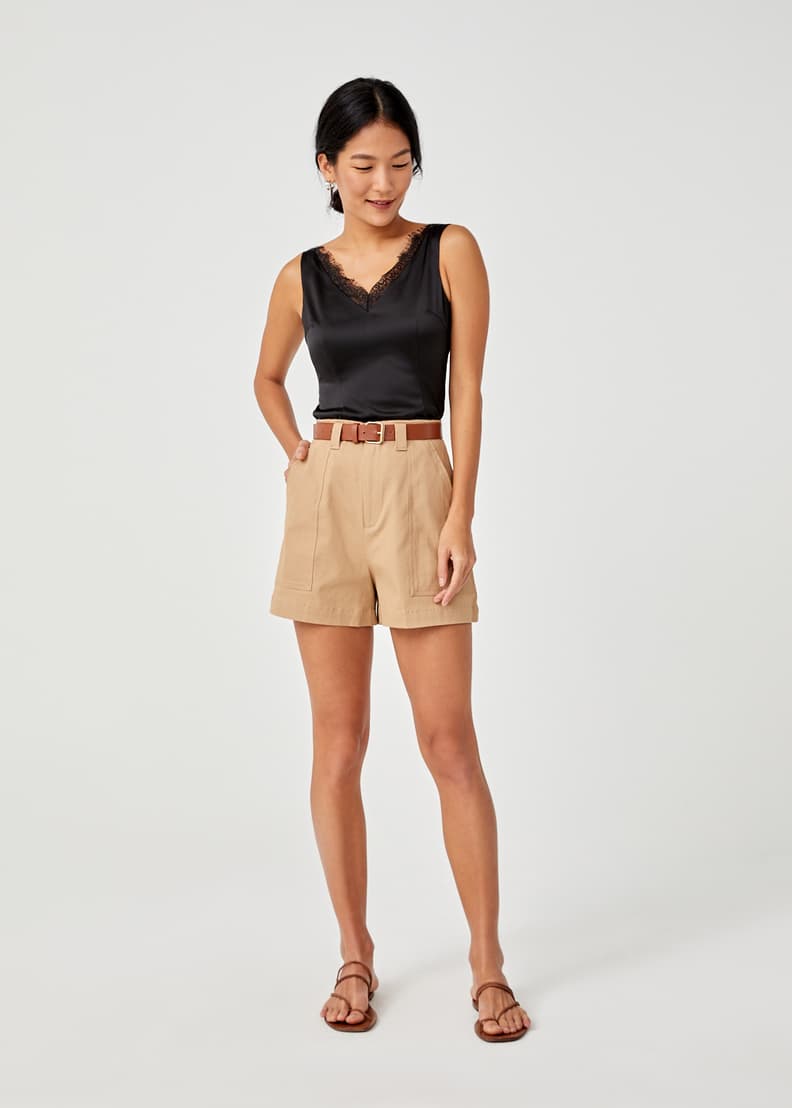 Buy Adalyn Satin Lace Trim Camisole Top @ Love, Bonito Singapore | Shop  Women's Fashion Online | Love, Bonito SG