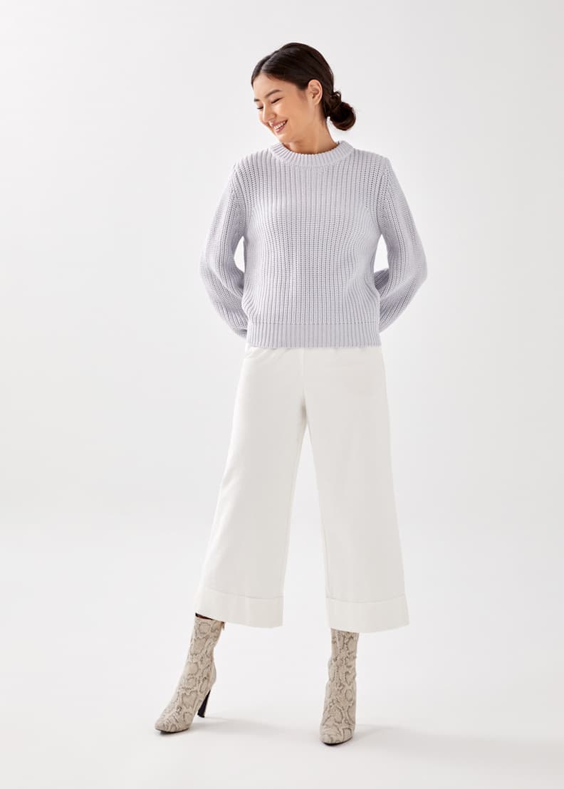 Chunky knit white jumper 2025