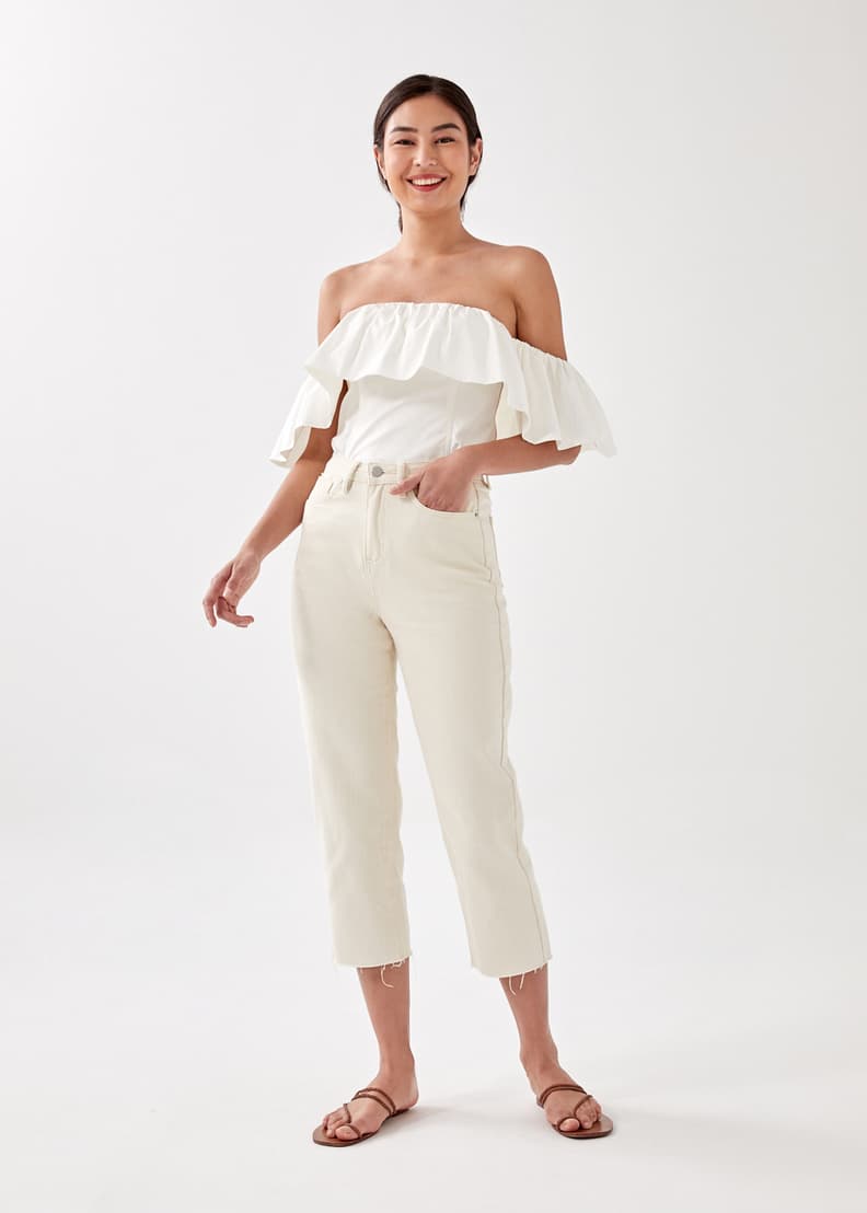 Ruffle sales bustier top