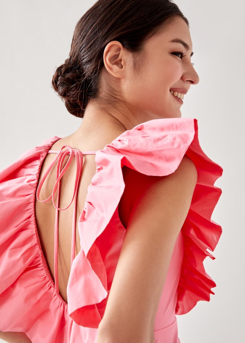 Ruffle back top new arrivals