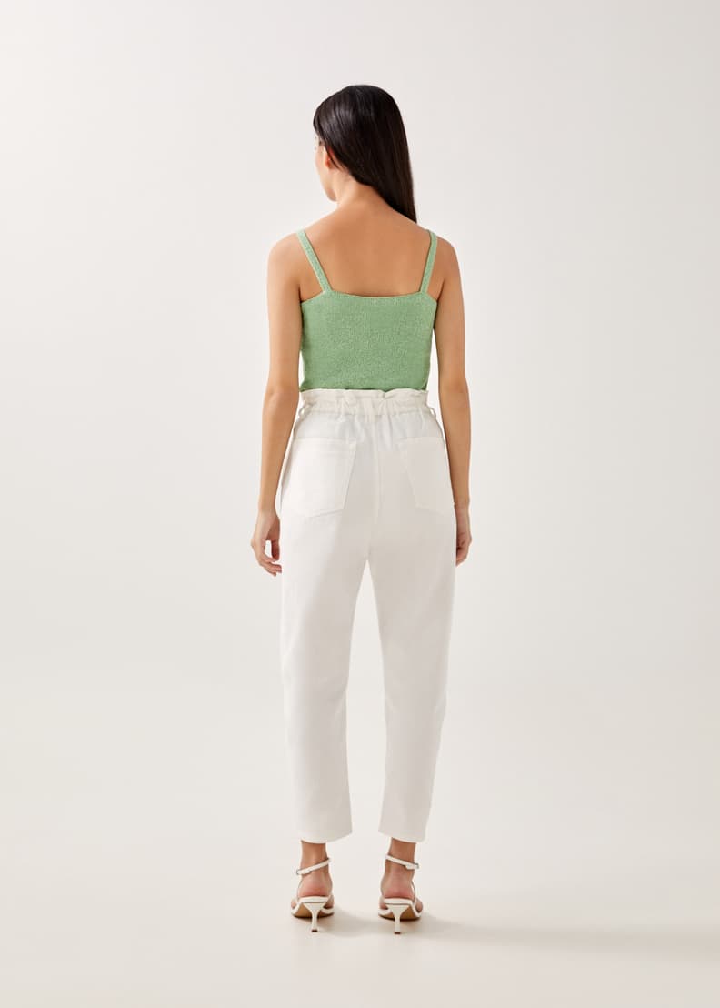 White paperbag waist trousers sale