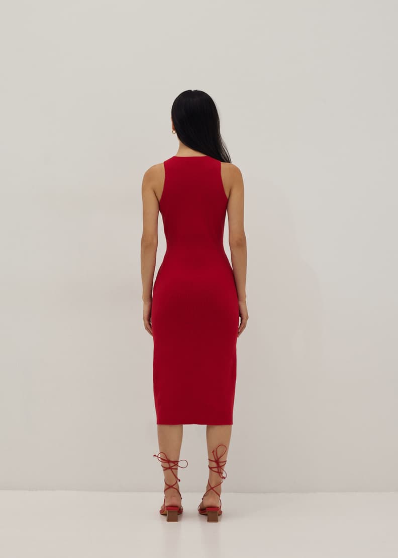 Red bodycon new arrivals midi dress