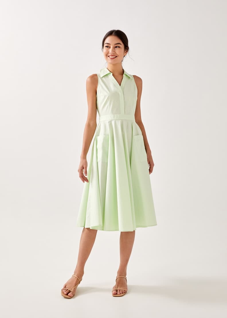 Buy Laiara Collared Flare Midi Dress Love Bonito Singapore