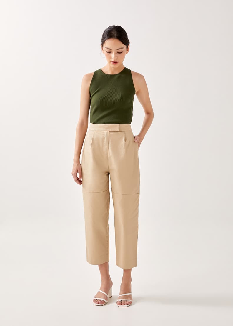 Khaki hotsell peg trousers