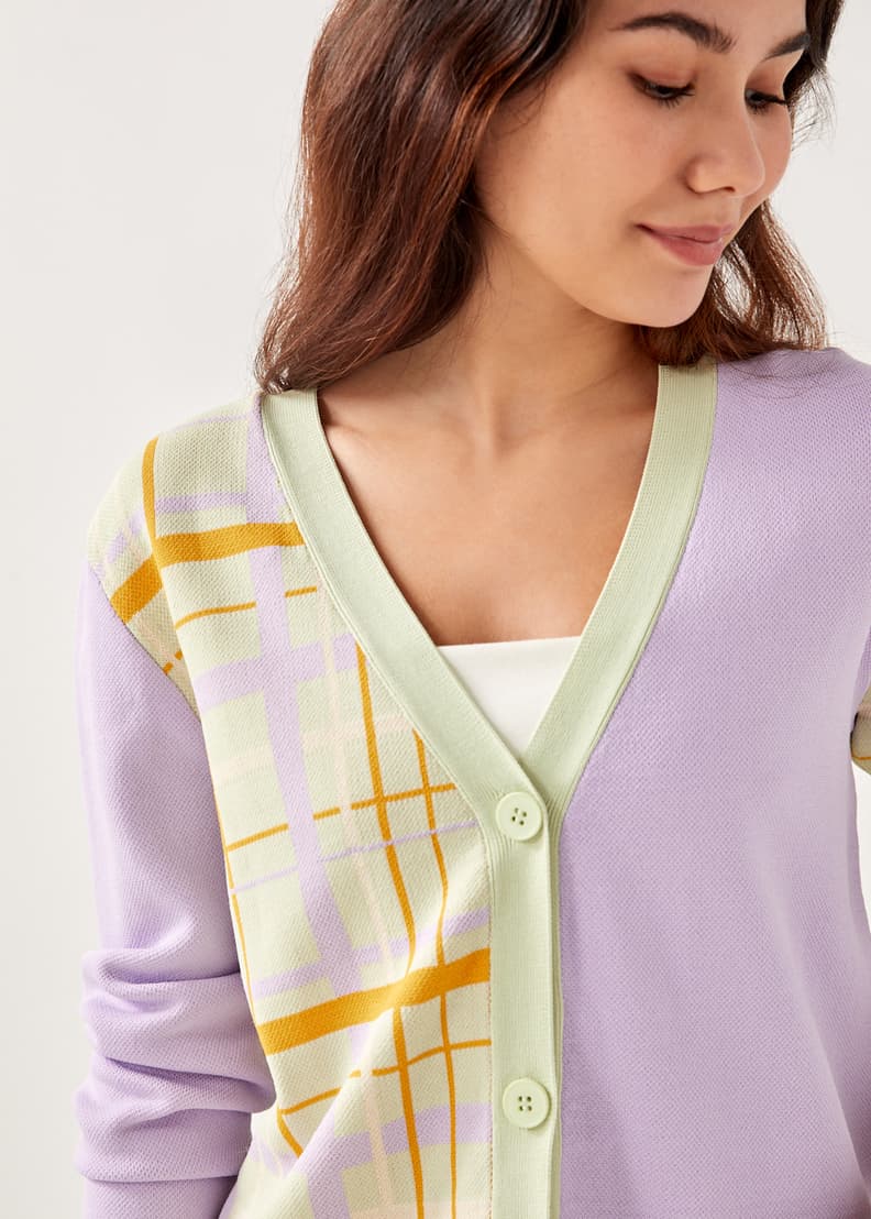 Gingham cardigan new arrivals