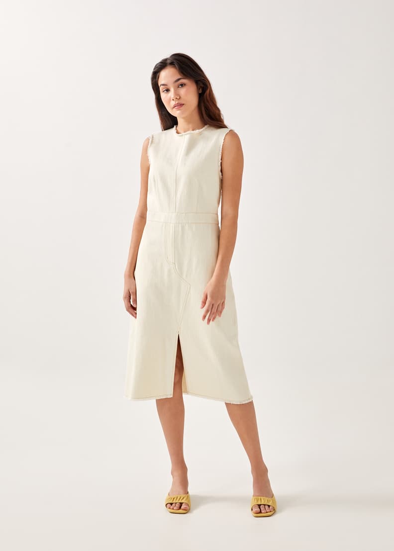 Raw hem hot sale denim dress
