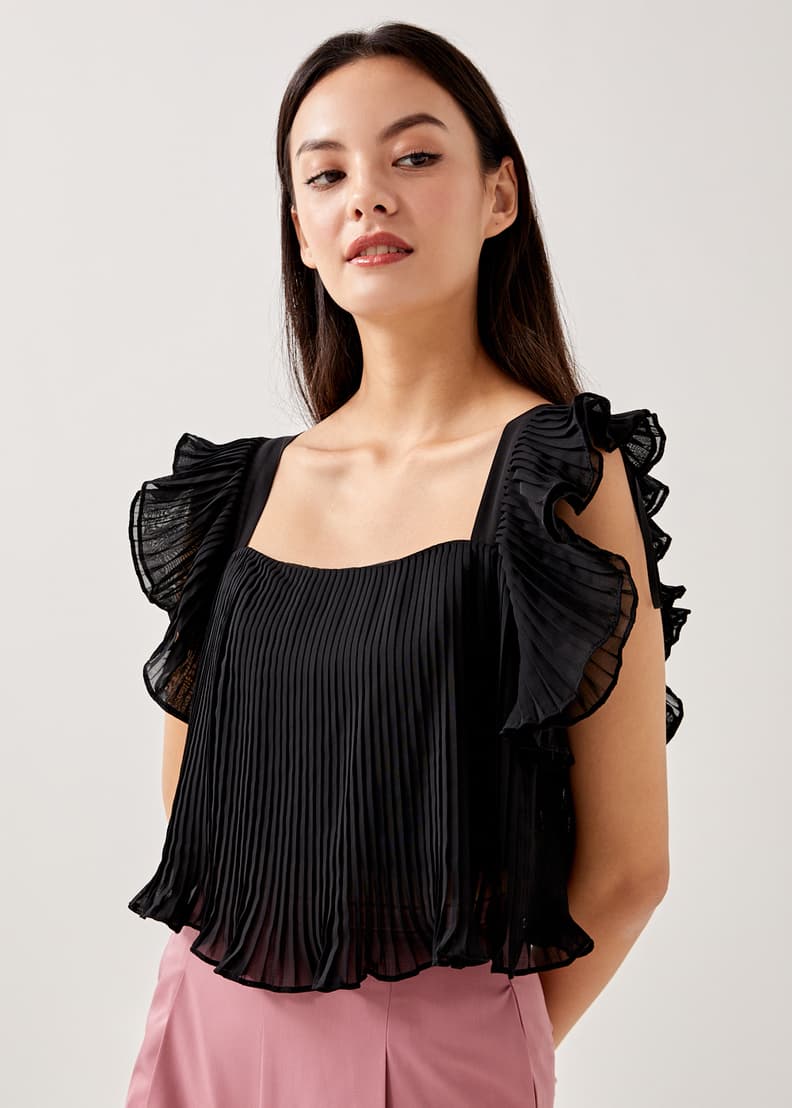 Pleated ruffle top store