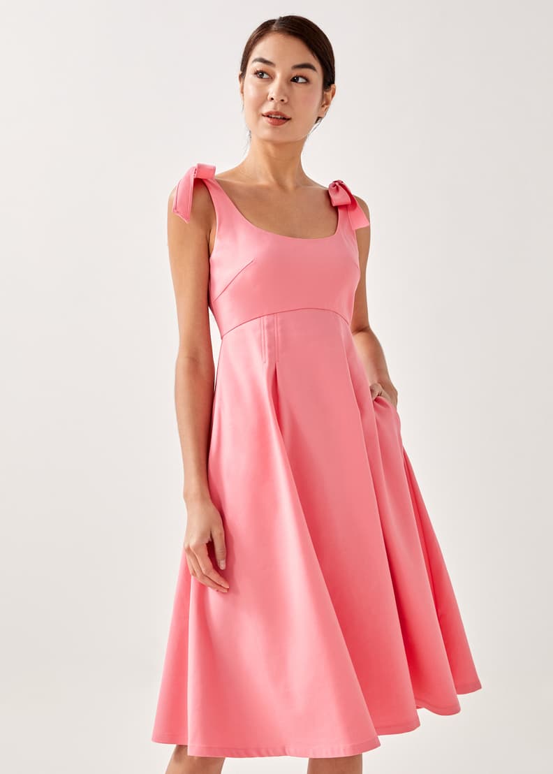 Tie shoulder babydoll dress hotsell