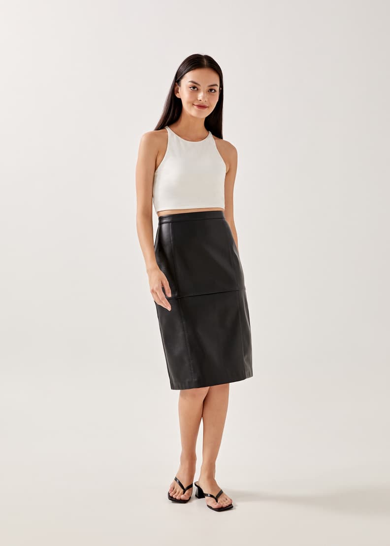 Pleather skirt chic sale