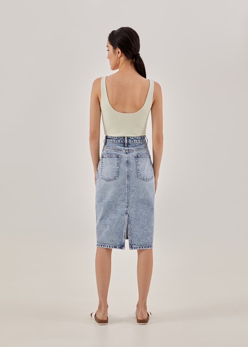 Kacey Classic Denim Pencil Skirt