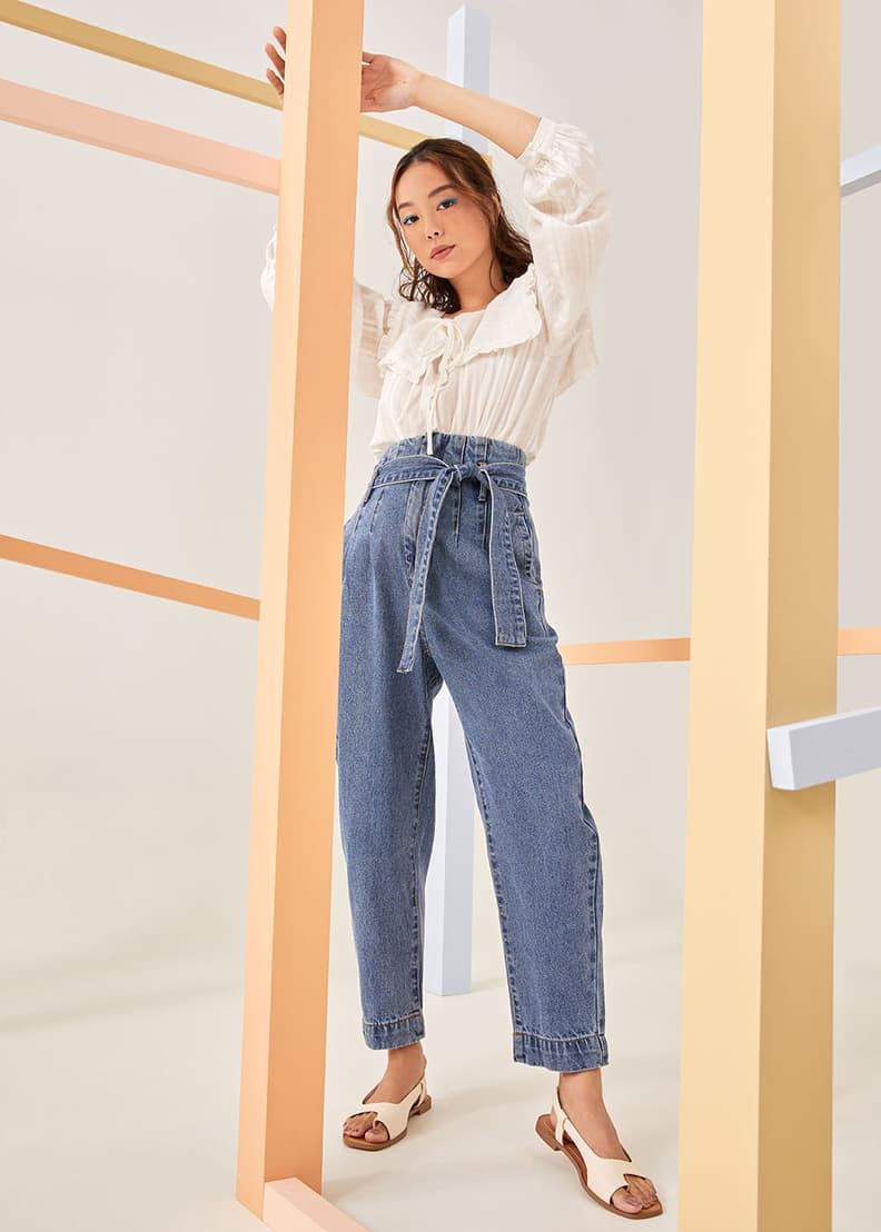 Jeans paperbag top
