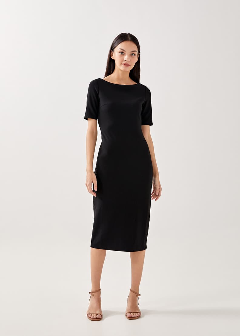 Boat neck top dress models